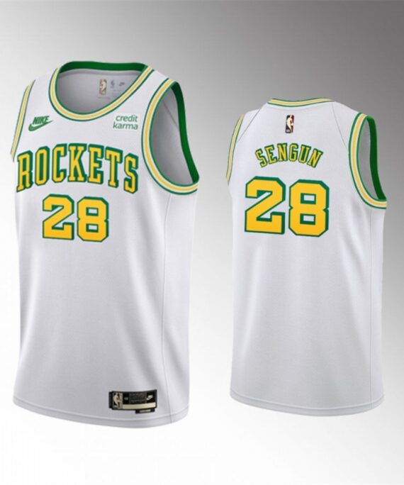 Alperen Sengun Basketball Jersey #28 Houston Rockets 2023 White Classic Edition