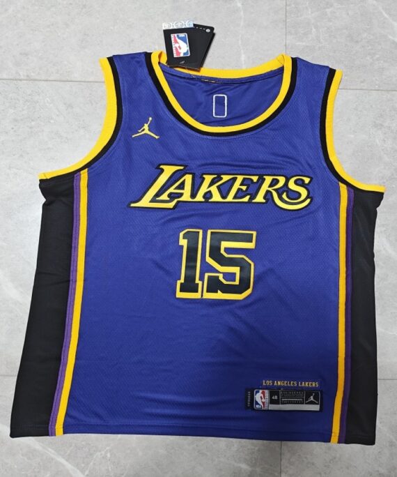 Austin Reaves Basketball Jersey #15 Los Angeles Lakers 22/23 Purple Statement Edition