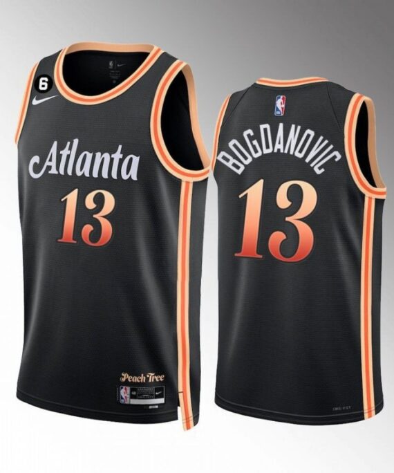 Bogdan Bogdanovic Basketball Jersey #13 Atlanta Hawks 2023 City Edition Black