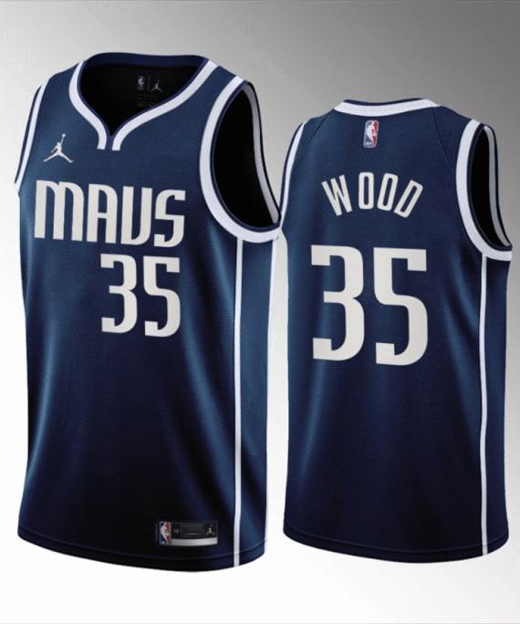 Christian Wood Basketball Jersey #35 Dallas Mavericks 2023 Blue Statement Edition