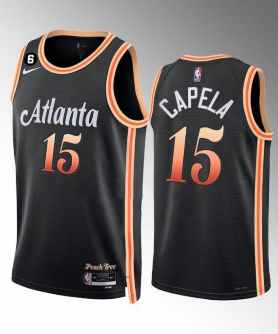 Clint Capela Basketball Jersey #15 Atlanta Hawks 2023 City Edition Black