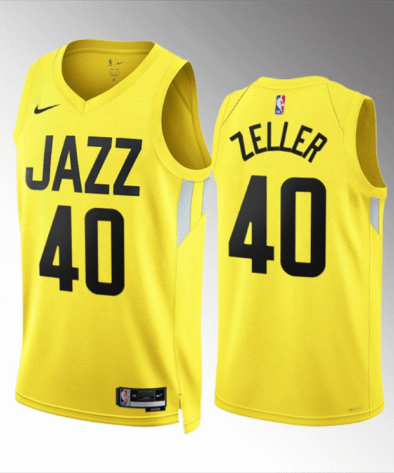 Cody Zeller Basketball Jersey #40 Utah Jazz 2023 Yellow