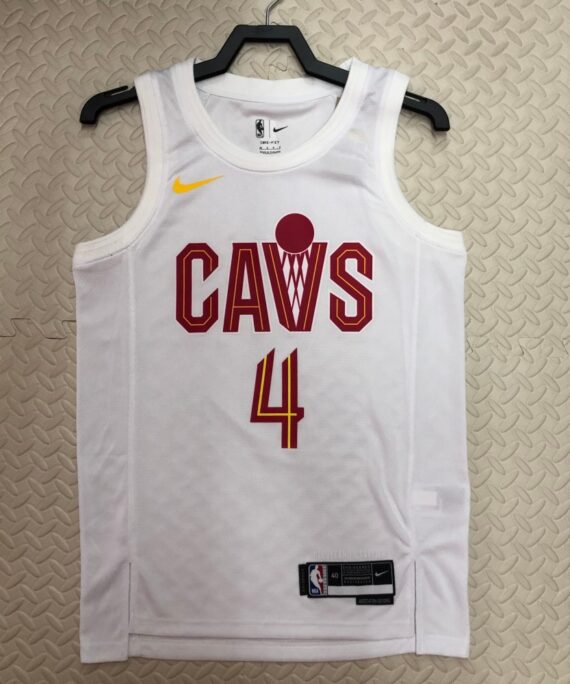 Evan Mobley Basketball Jersey #4 Cleveland Cavaliers 2023 White