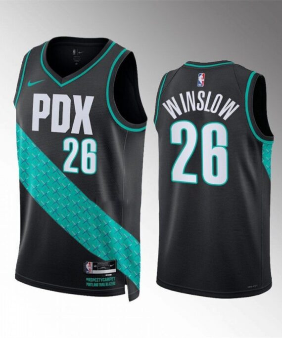 Justise Winslow Basketball Jersey #26 Portland Trail Blazers 2023 Black City Edition