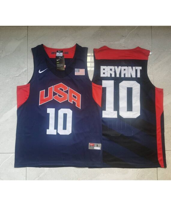Kobe Bryant Basketball Jersey #10 Dream Team Blue Black