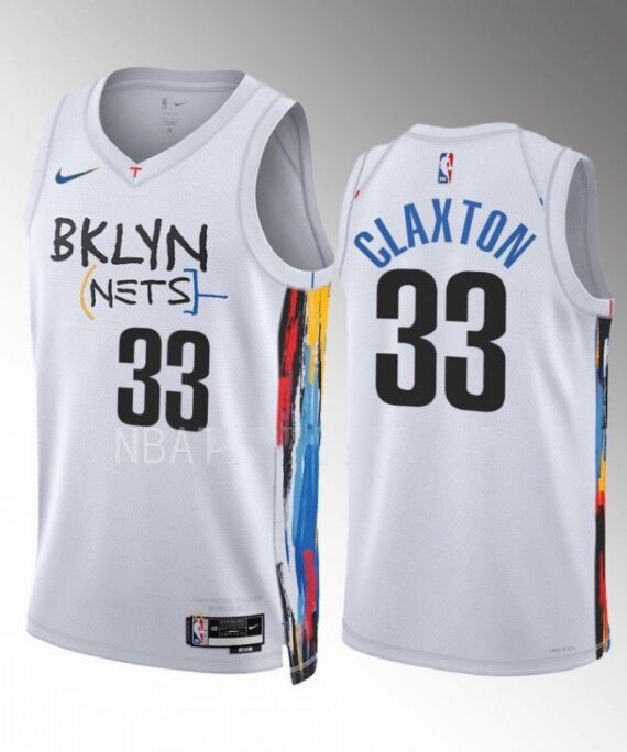 Nic Claxton Basketball Jersey #33 Brooklyn Nets 2022-23 White City Edition