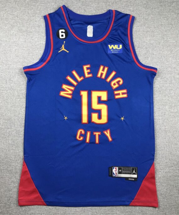 Nikola Jokić Basketball Jersey #15 Denver Nuggets 2023 Blue City Edition