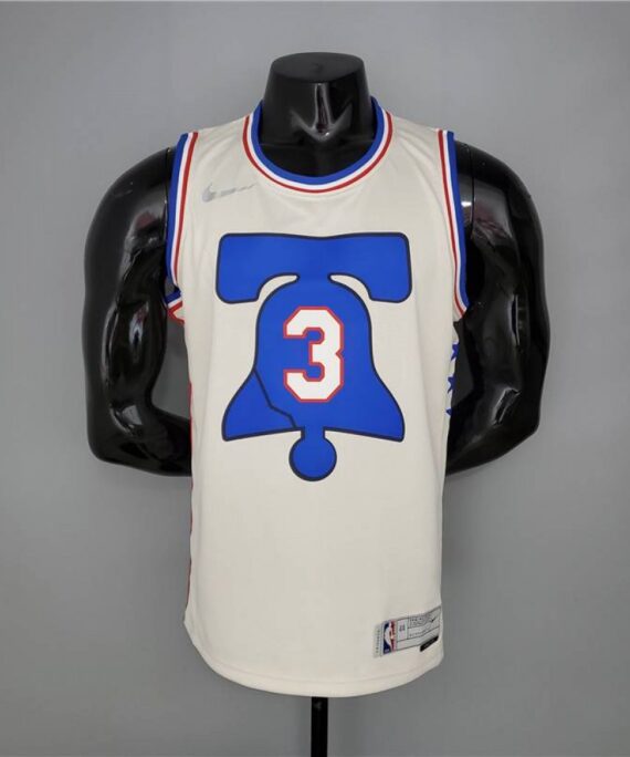 Allen Iverson Basketball Jersey#3 Philadelphia 76ers 2021 White Earned Edition