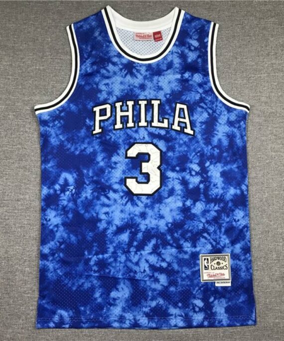 Allen Iverson Basketball Jersey#3 Philadelphia 76ers Blue Astrology Edition