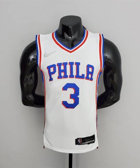 Allen Iverson Basketball Jersey#3 Philadelphia 76ers White 75th Anniversary Edition