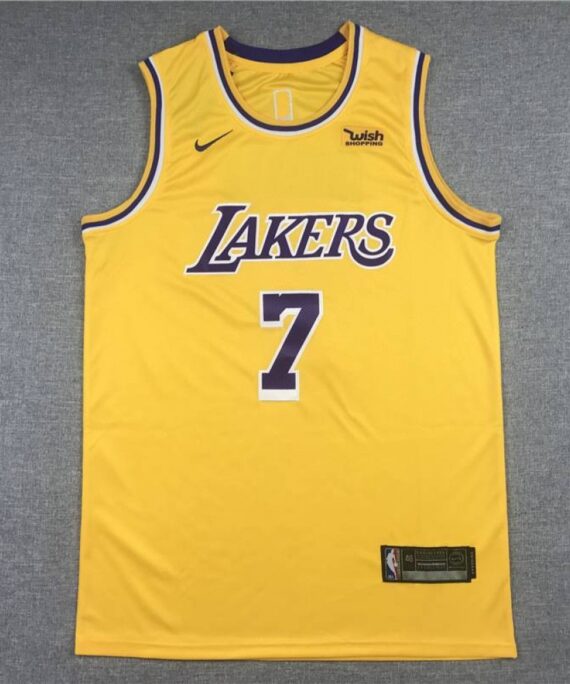 Carmelo Anthony Basketball Jersey#7 Los Angeles Lakers Yellow Round Neck Classic Edition