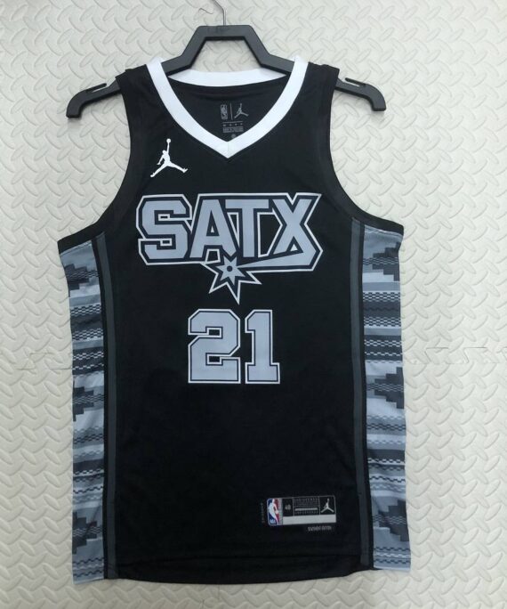 Tim Duncan Basketball Jersey#21 San Antonio Spurs 2023 Black