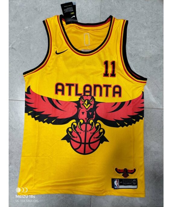 Trae Young Basketball Jersey#11 Atlanta Hawks 2022 Yellow City Edition
