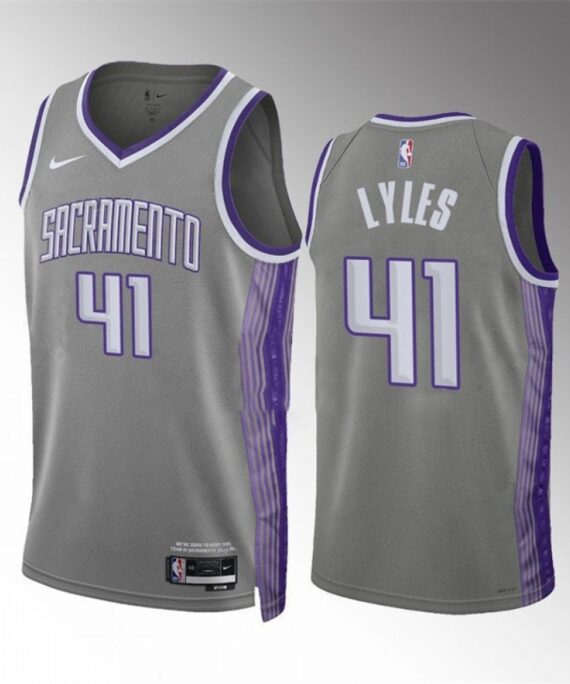 Trey Lyles Basketball Jersey#41 Sacramento Kings 2023 Gray City Edition
