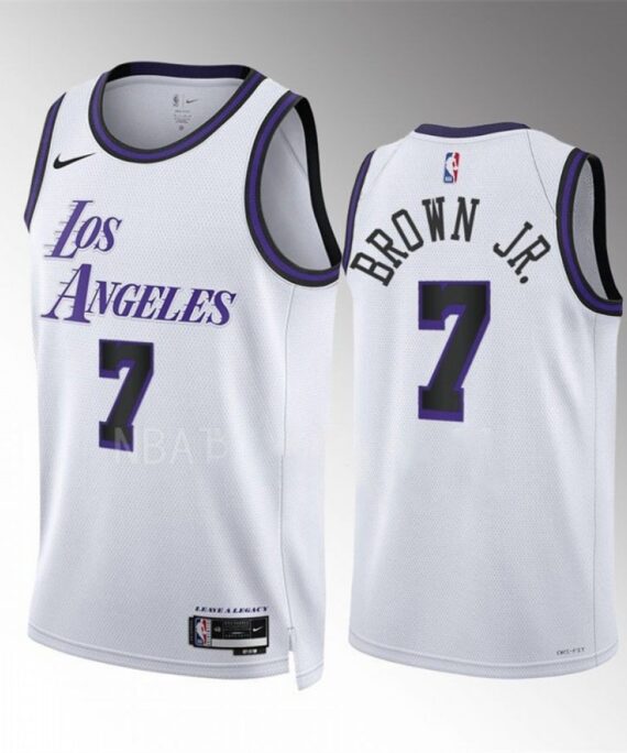 Troy Brown Jr.Basketball Jersey#7 Los Angeles Lakers 2023 White City Edition