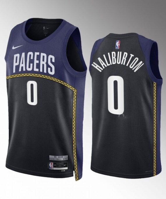 Tyrese Haliburton Basketball Jersey#0 Indiana Pacers 2022-23 Black City Edition