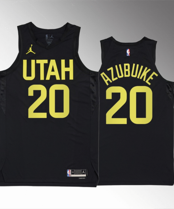 Udoka Azubuike Basketball Jersey#20 Utah Jazz 2023 Black