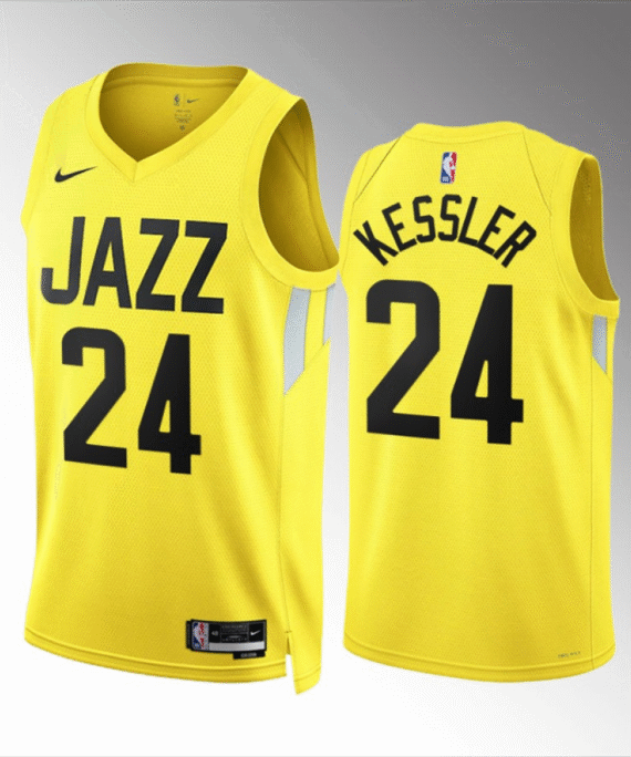 Walker Kessler Basketball Jersey#24 Utah Jazz 2023 Yellow