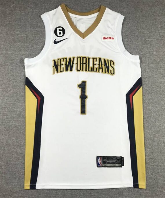 Zion Williamson Basketball Jersey#1 New Orleans Pelicans 2023 White