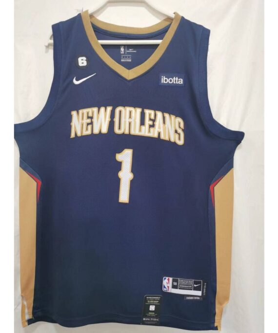 Zion Williamson Basketball Jersey#1 New Orleans Pelicans 22/23 Blue