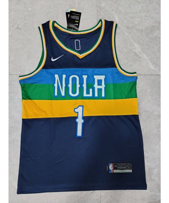 Zion Williamson Basketball Jersey#1 New Orleans Pelicans 22/23 Blue Black
