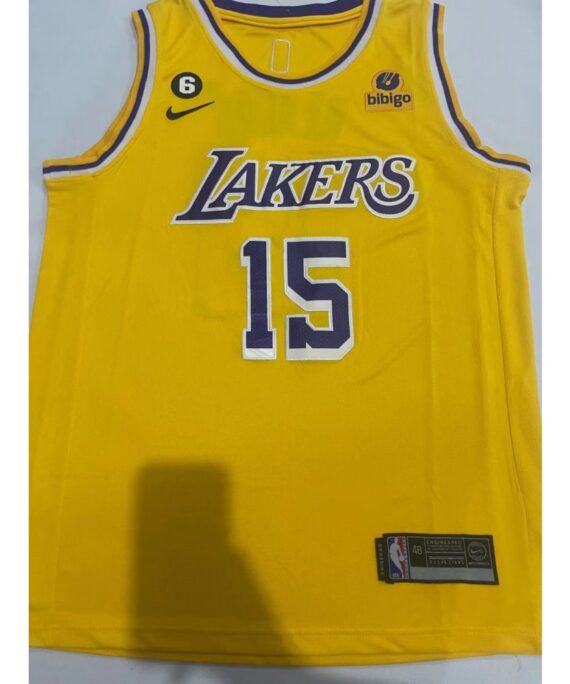 Austin Reaves Basketball Jersey #15 Los Angeles Lakers Yellow