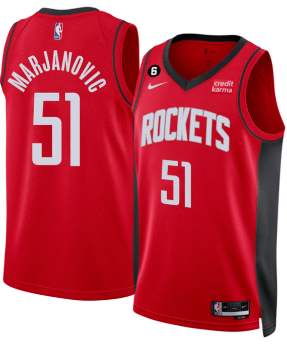 Boban Marjanović Basketball Jersey #51 Houston Rockets 22/23 Red Icon Edition