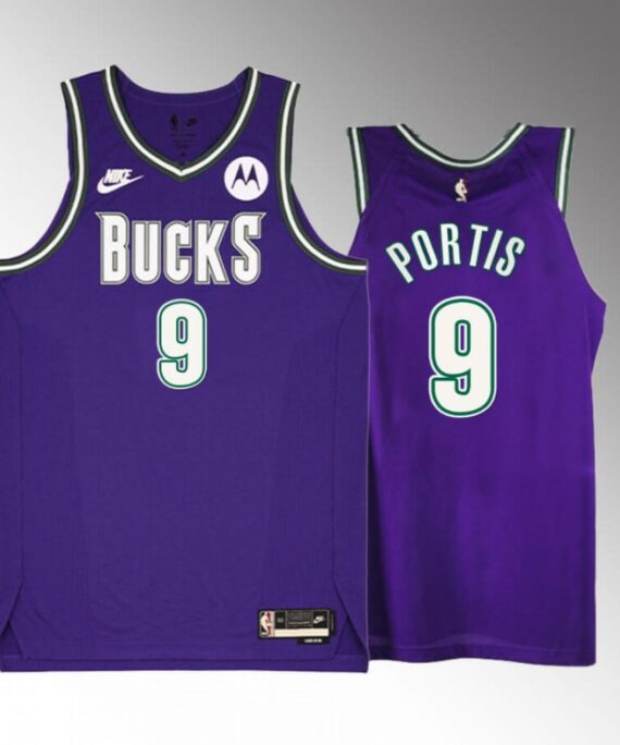 Bobby Portis Basketball Jersey #9 Milwaukee Bucks 2023 Purple Classic Edition