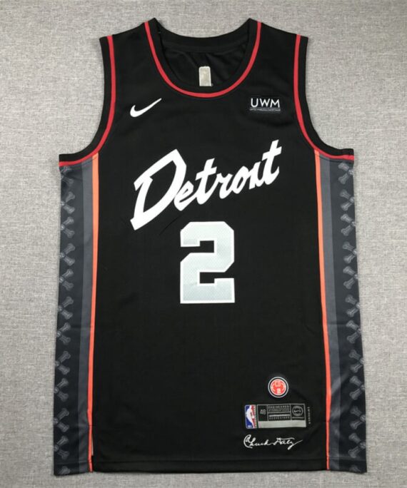 Cade Cunningham Basketball Jersey #2 Detroit Pistons 2024 City Edition Black