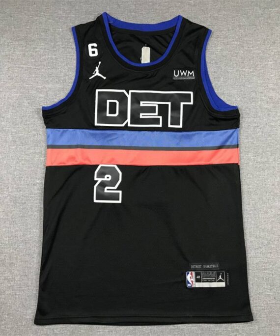 Cade Cunningham Basketball Jersey #2 Detroit Pistons Black Statement Edition