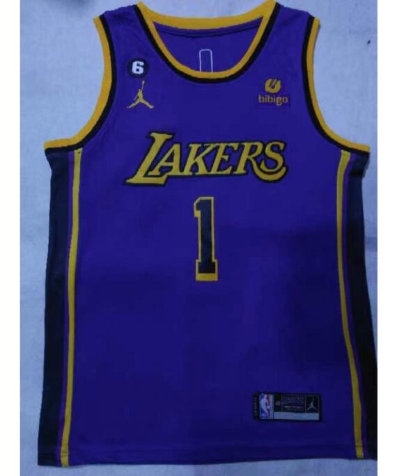 D'Angelo Russell Basketball Jersey #1 Los Angeles Lakers Jordan Edition Purple