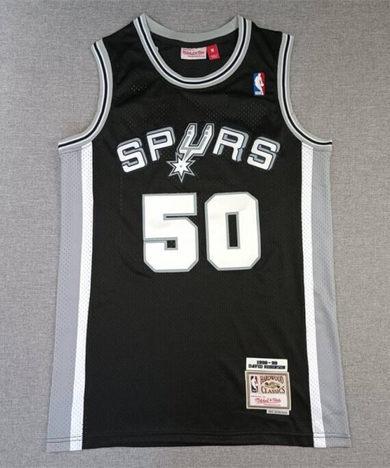 David Robinson Basketball Jersey #50 San Antonio Spurs Black/Gray