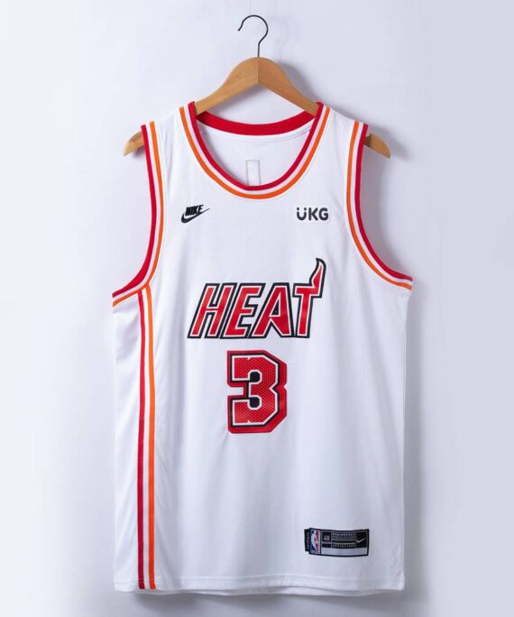 Dwyane Wade Basketball Jersey #3 Miami Heat 2023 White Icon Edition