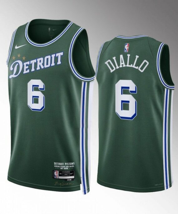 Hamidou Diallo Basketball Jersey #6 Detroit Pistons 2022-23 City Edition Green
