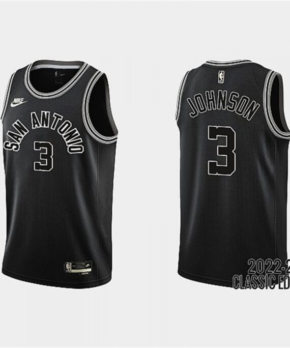 Keldon Johnson Basketball Jersey #3 San Antonio Spurs 2023 Black Classic Edition