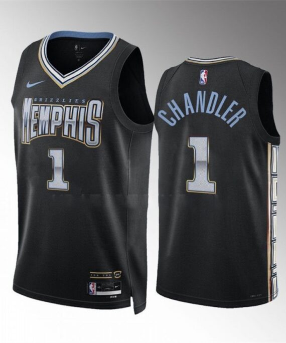Kennedy Chandler Basketball Jersey #1 Memphis Grizzlies 2023 Black City Edition