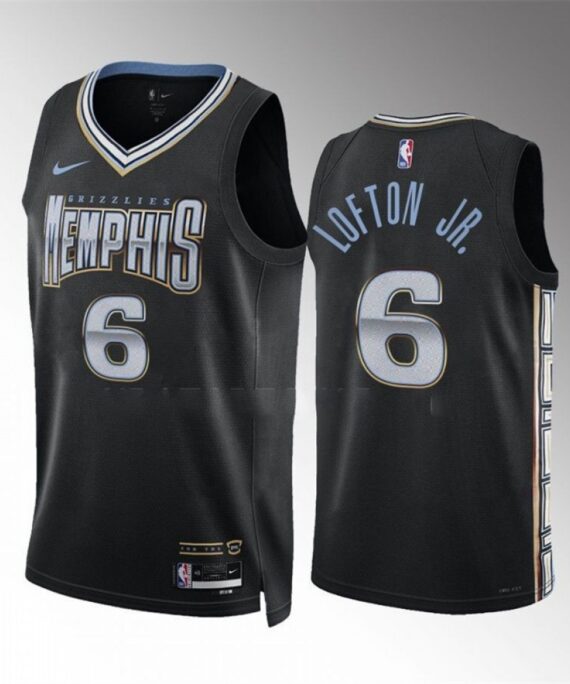 Kenneth Lofton Jr. Basketball Jersey #6 Memphis Grizzlies 2023 Black City Edition