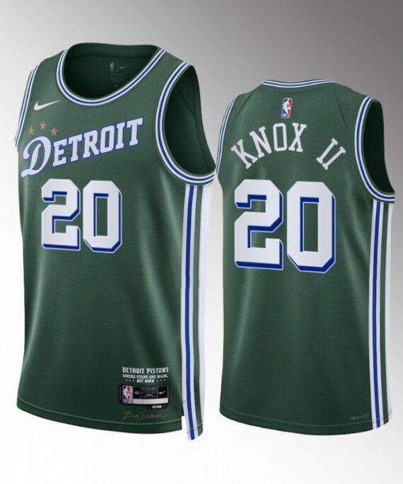 Kevin Knox II Basketball Jersey #20 Detroit Pistons 2022-23 City Edition Green