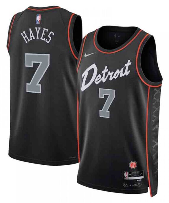 Killian Hayes Basketball Jersey #7 Detroit Pistons 2023 City Edition Black