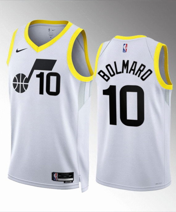 Leandro Bolmaro Basketball Jersey #10 Utah Jazz 2023 White