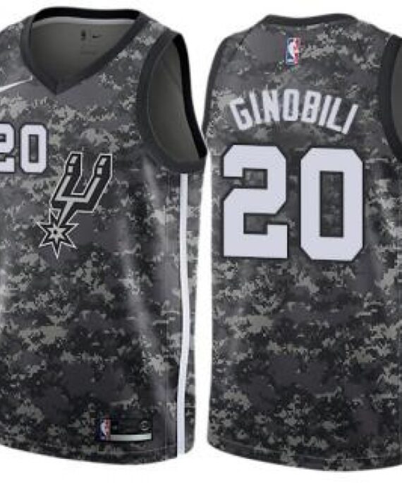 Manu Ginobili Basketball Jersey #20 San Antonio Spurs 17/18 Black City Edition