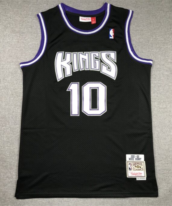 Mike Bibby Basketball Jersey #10 Sacramento Kings 2001-02 Retro Black
