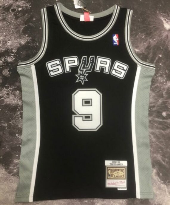Tony Parker Basketball Jersey #9 San Antonio Spurs 2001/02 Black