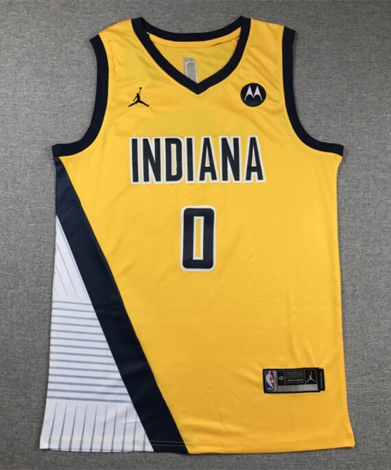 Tyrese Haliburton Basketball Jersey #0 Indiana Pacers Yellow