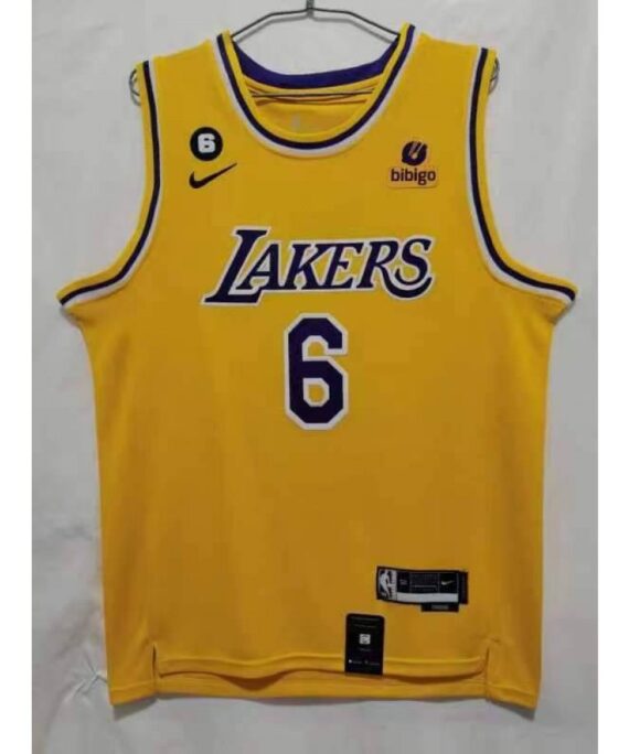 Lebron James Basketball Jersey #6 Los Angeles Lakers 22/23 Yellow