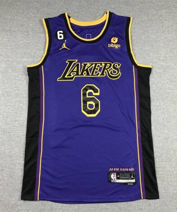 Lebron James Basketball Jersey #6 Los Angeles Lakers Purple Statement Edition