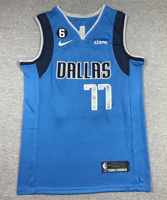 Luka Doncic Basketball Jersey #77 Dallas Mavericks 2023 Blue