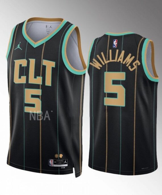 Mark Williams Basketball Jersey #5 Charlotte Hornets 2022-23 Black City Edition