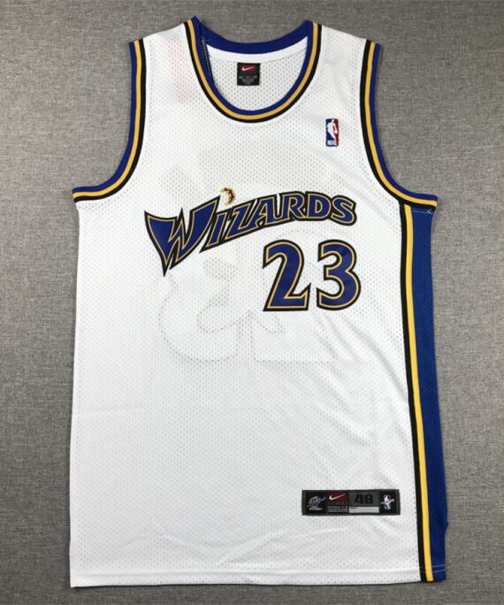 Michael Jordan Basketball Jersey #23 Washington Wizards 2023 White/Yellow Classic Edition