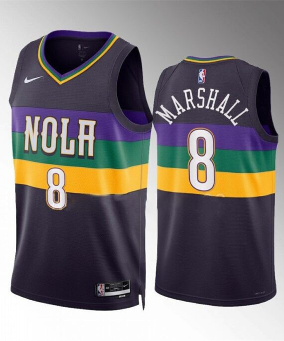 Naji Marshall Basketball Jersey #8 New Orleans Pelicans 2023 Purple City Edition